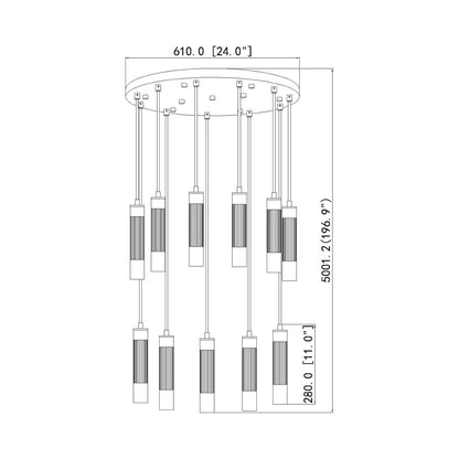 Stari Chandelier - line drawing.