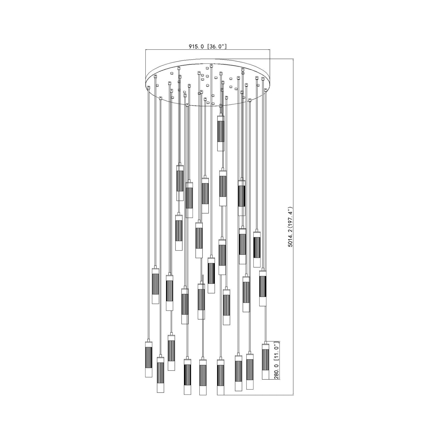 Stari Chandelier - line drawing.