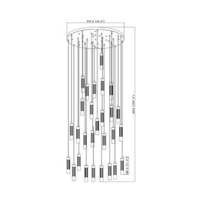 Stari Chandelier - line drawing.