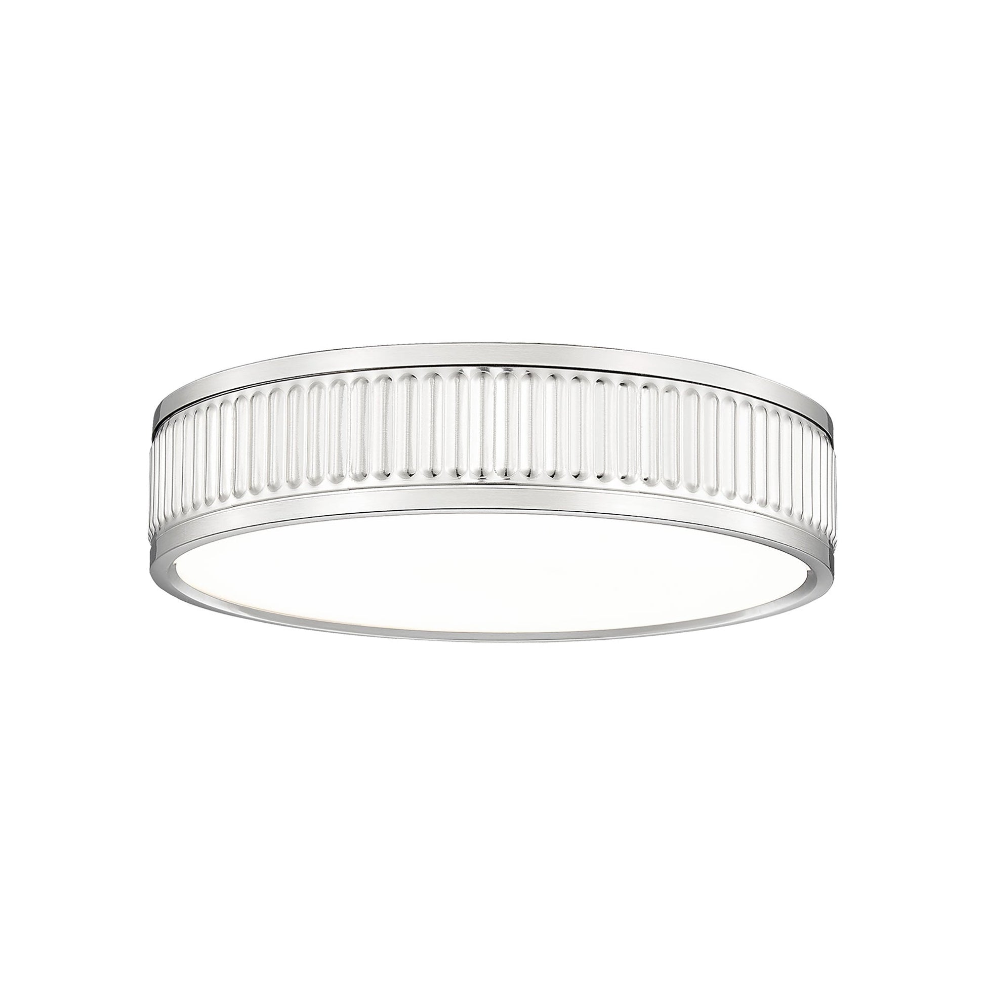 Stari LED Flush Mount Ceiling Light in Brushed Nickel (12.7-Inch).