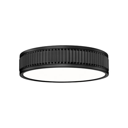 Stari LED Flush Mount Ceiling Light in Matte Black (12.7-Inch).