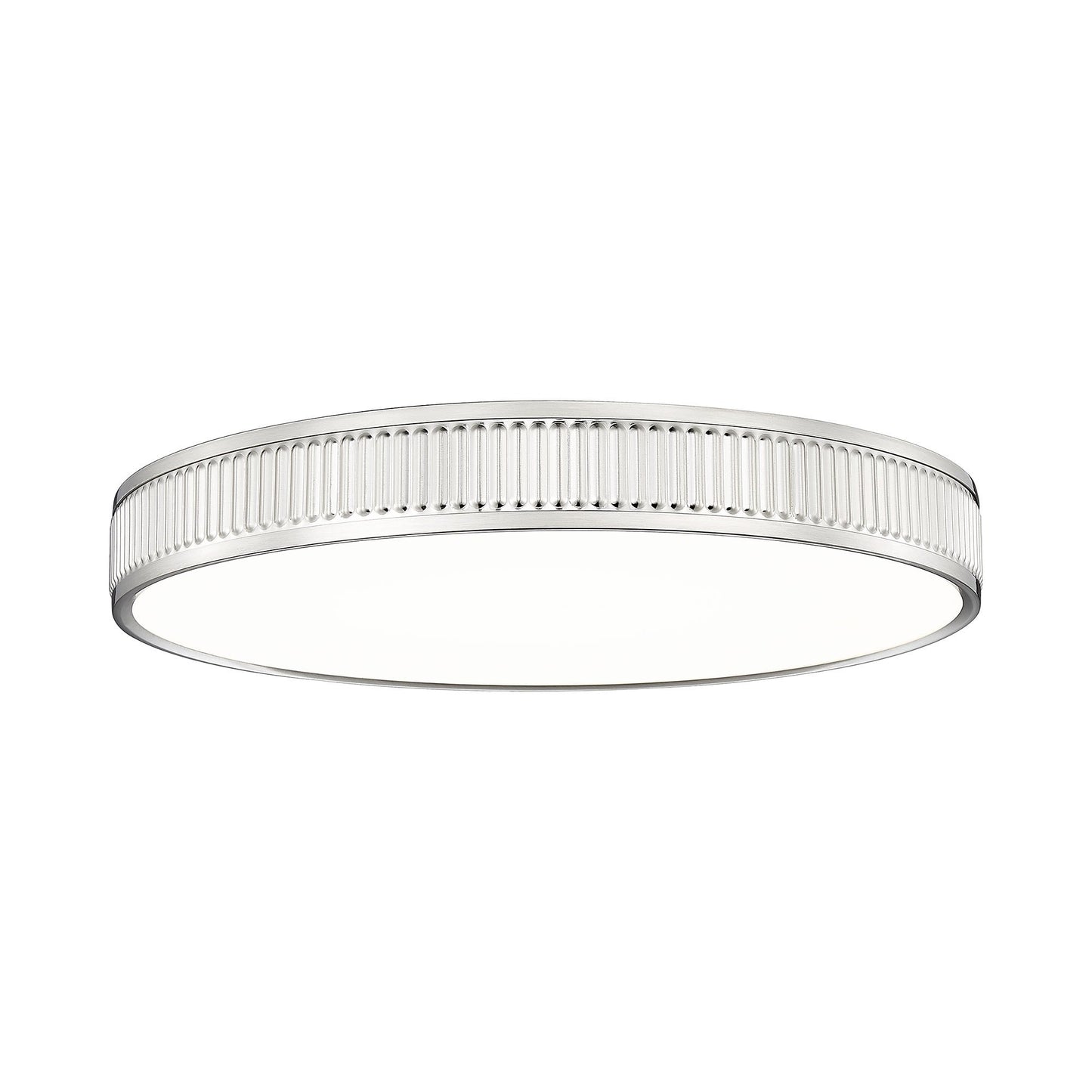 Stari LED Flush Mount Ceiling Light in Brushed Nickel (20.7-Inch).
