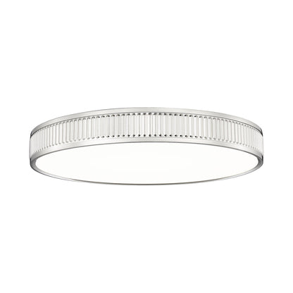Stari LED Flush Mount Ceiling Light in Brushed Nickel (20.7-Inch).