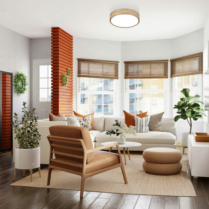 Stari LED Flush Mount Ceiling Light in living room.