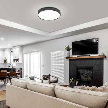 Stari LED Flush Mount Ceiling Light in living room.