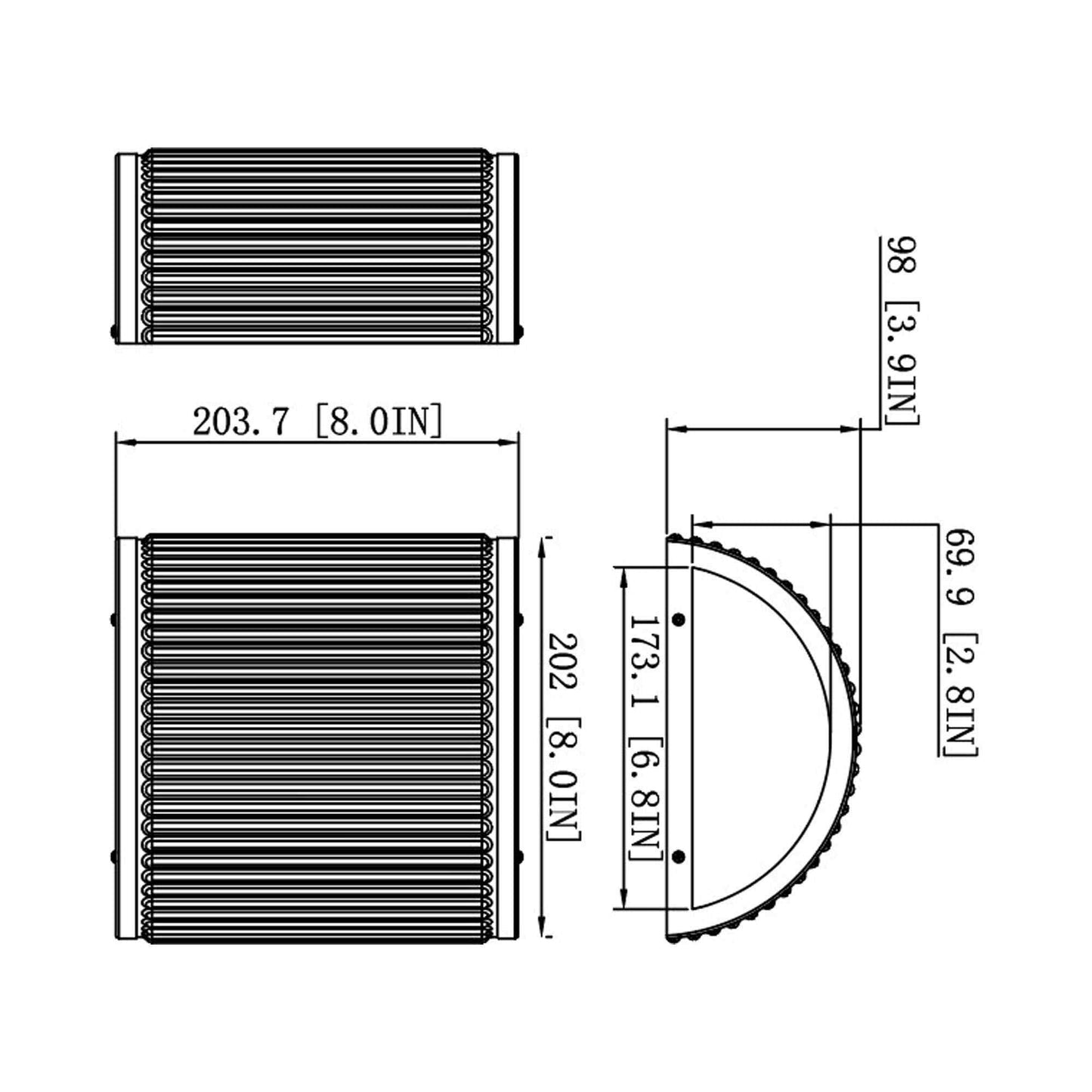 Stari LED Single Wall Light - line drawing.