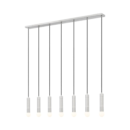 Stari Linear Chandelier in Brushed Nickel (7-Light).