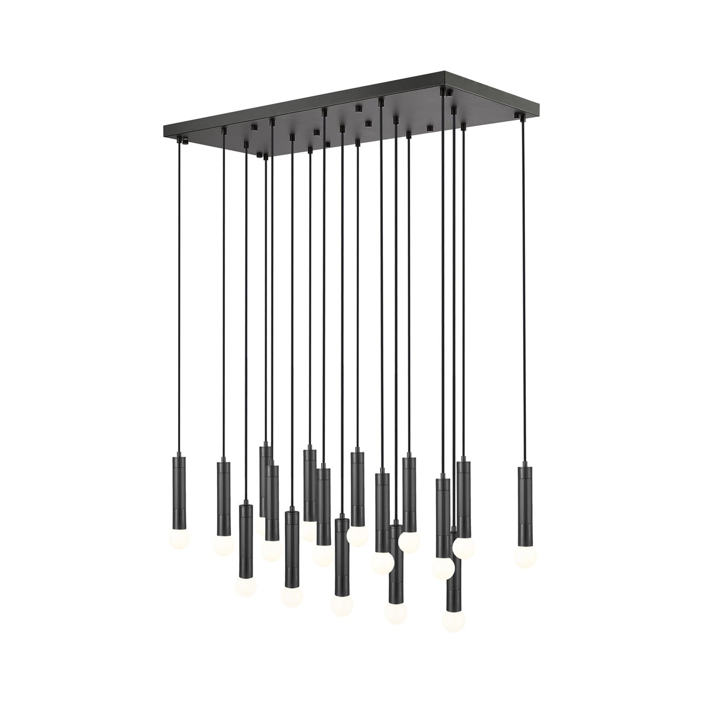 Stari Linear Chandelier in Matte Black (17-Light).