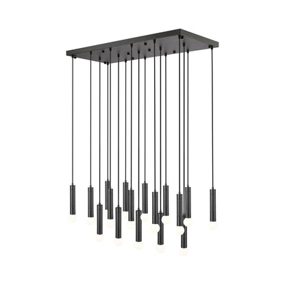 Stari Linear Chandelier in Matte Black (17-Light).