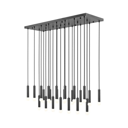 Stari Linear Chandelier in Matte Black (23-Light).