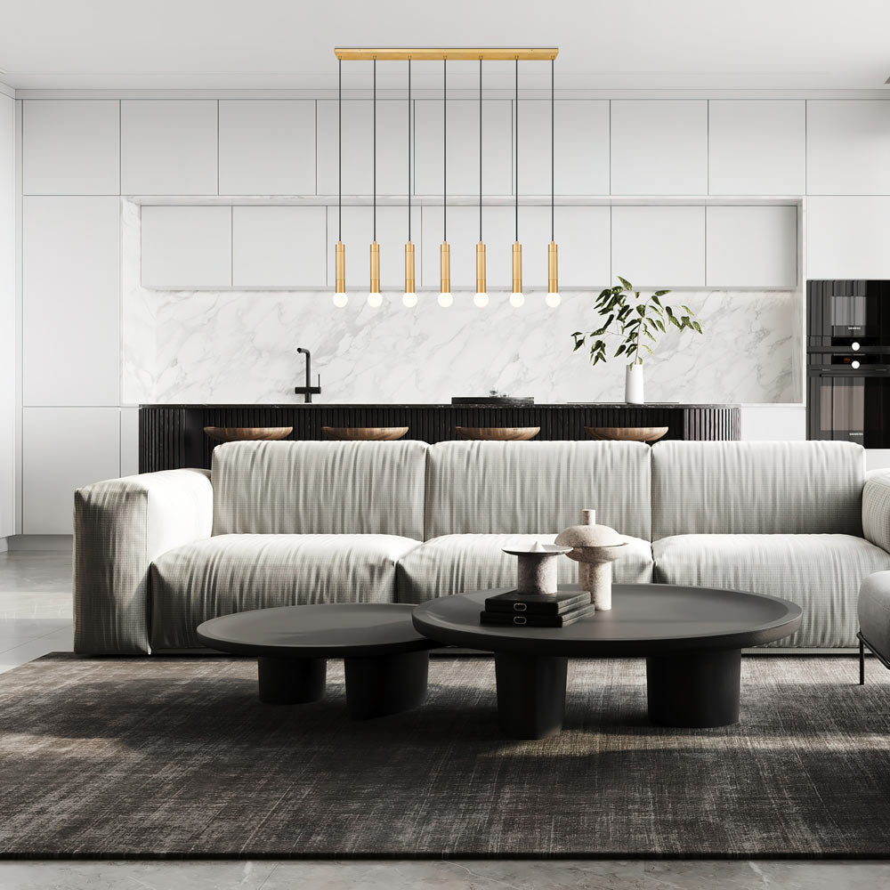 Stari Linear Chandelier in living room.