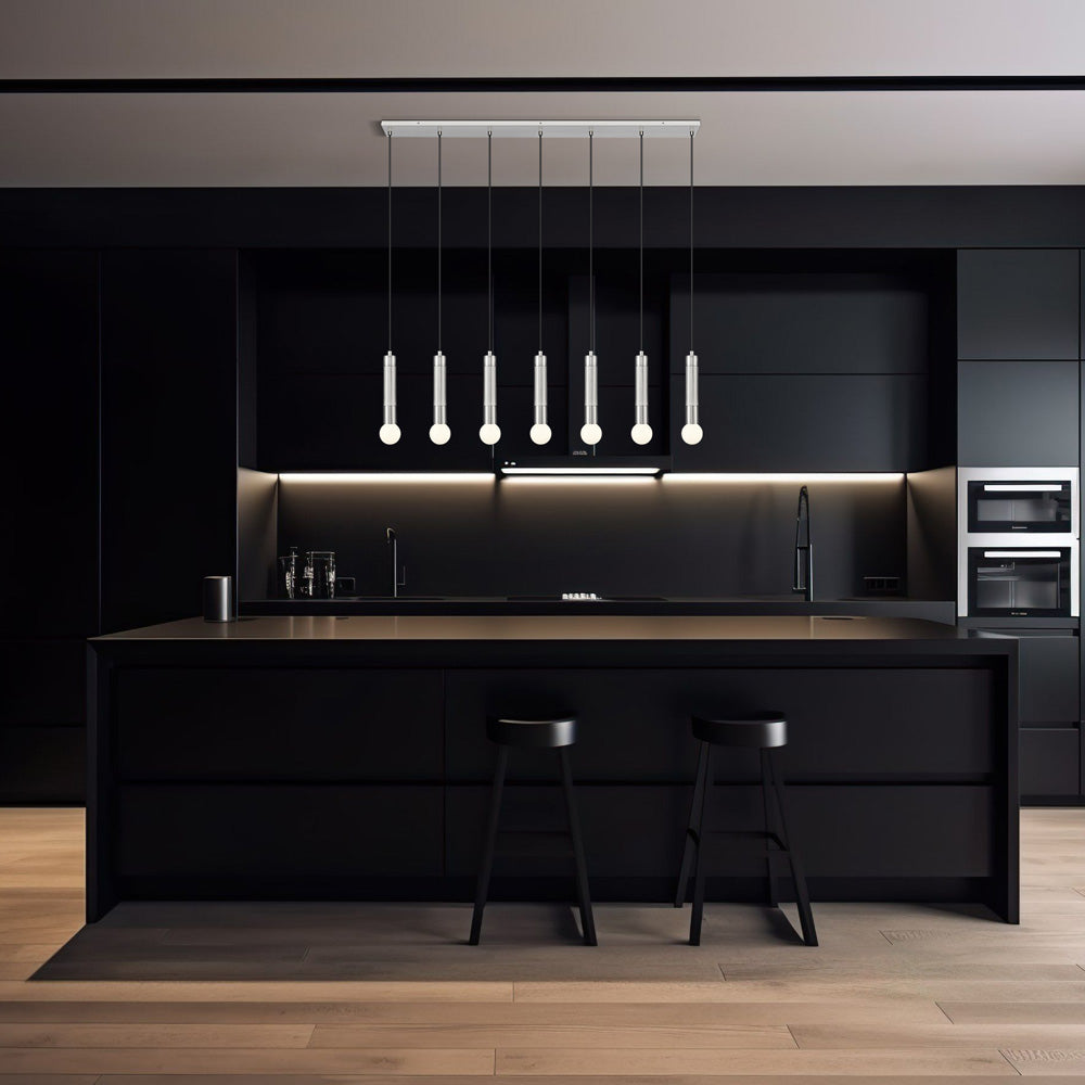 Stari Linear Chandelier in kitchen.