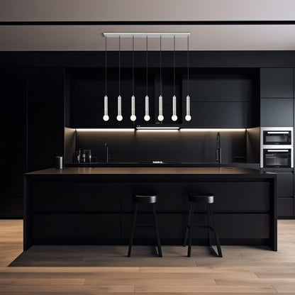 Stari Linear Chandelier in kitchen.