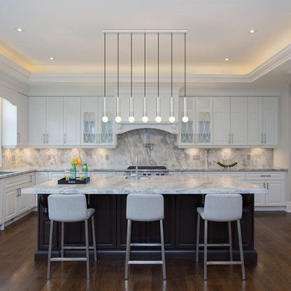 Stari Linear Chandelier in kitchen.