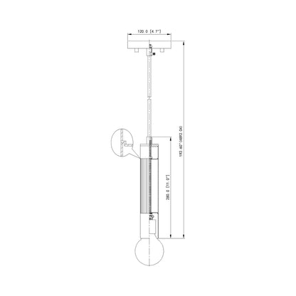 Stari Pendant Light - line drawing.