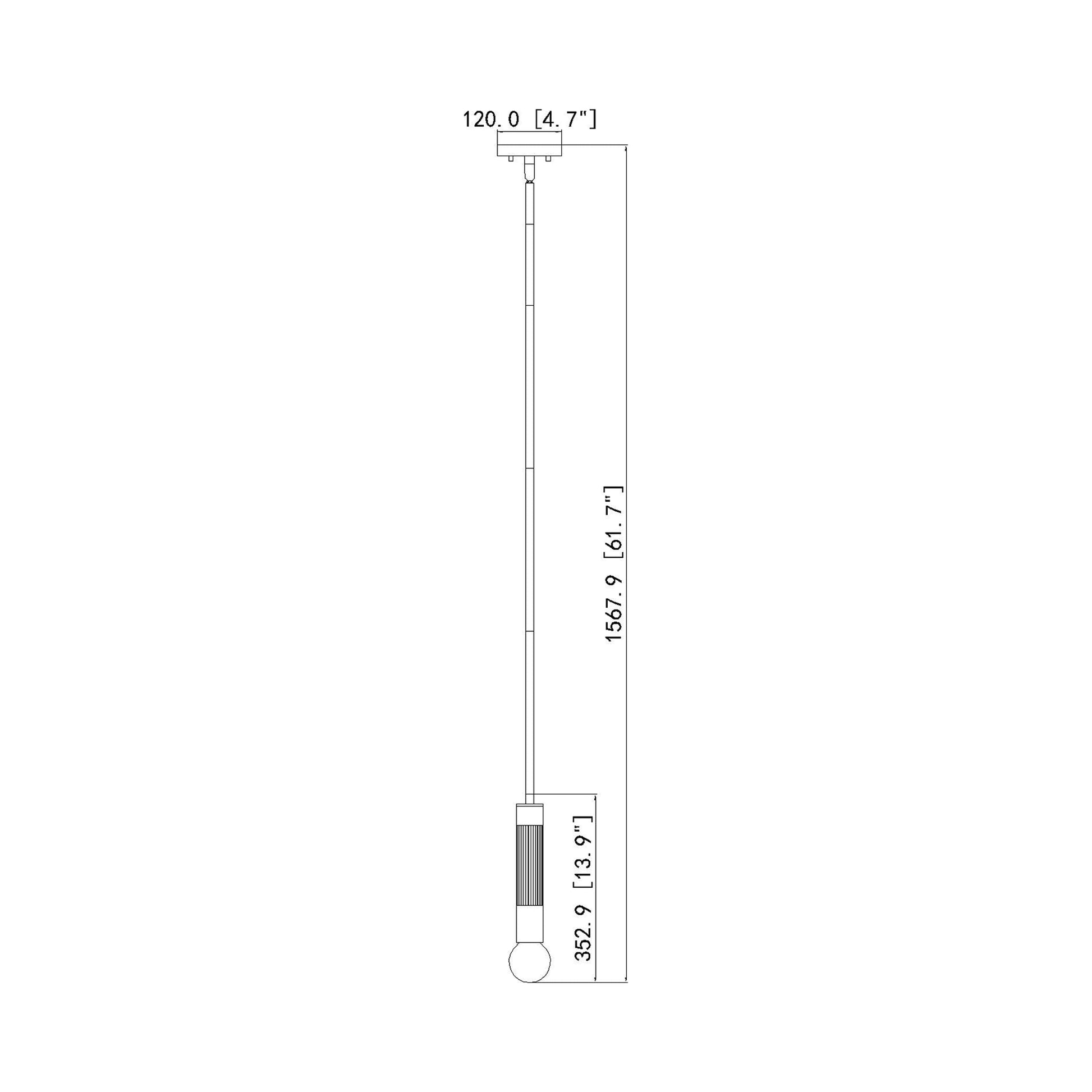 Stari Pendant Light - line drawing.