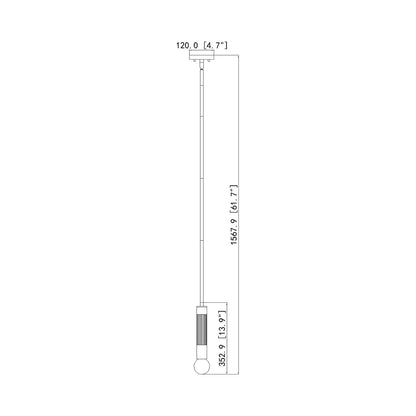 Stari Pendant Light - line drawing.