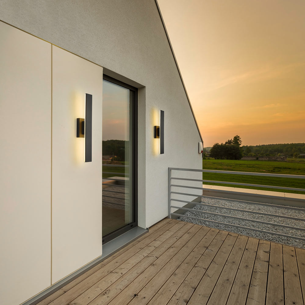 Stylet Outdoor LED Wall Light in Outside Area.