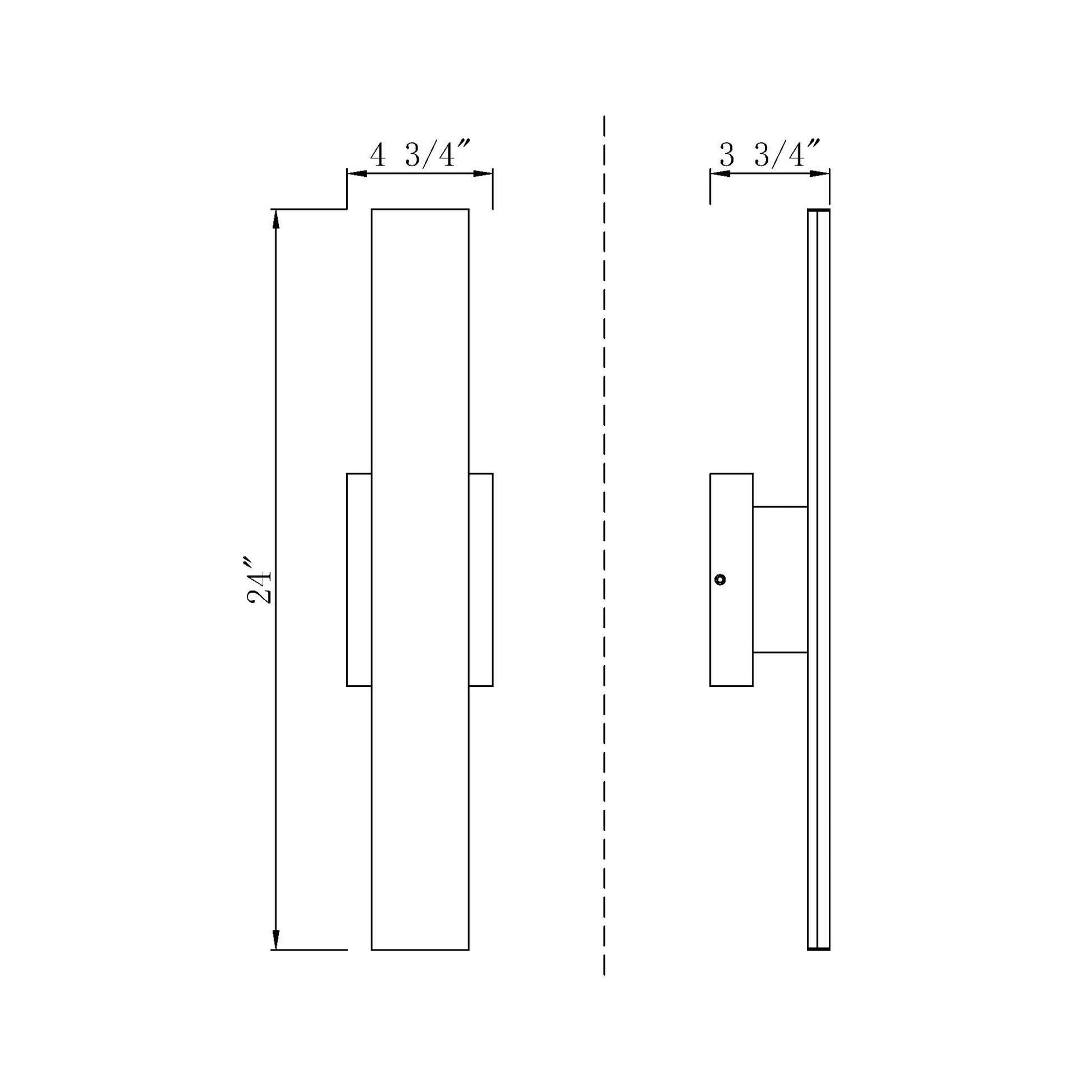 Stylet Outdoor LED Wall Light - line drawing.