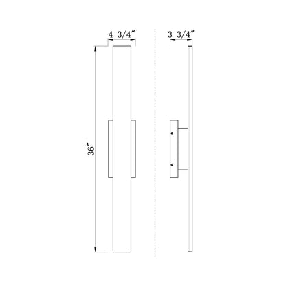 Stylet Outdoor LED Wall Light - line drawing.