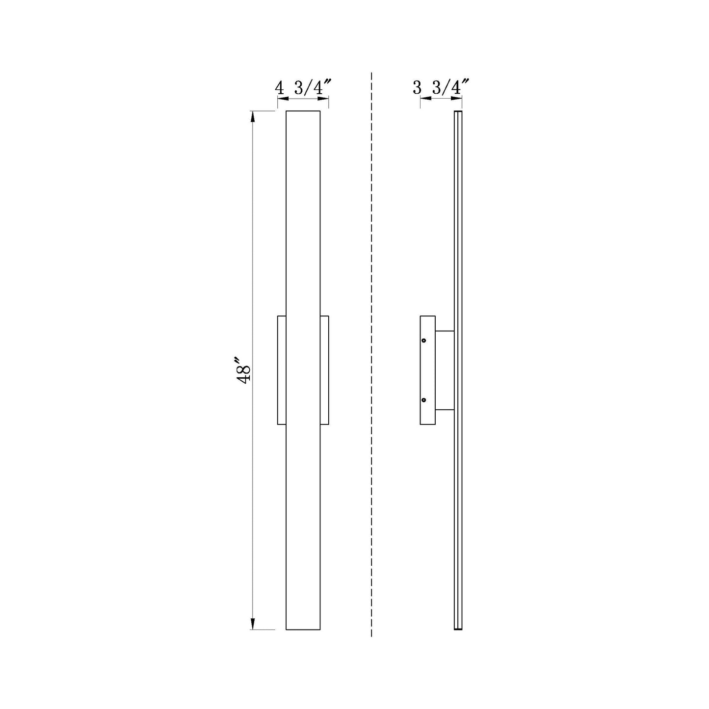 Stylet Outdoor LED Wall Light - line drawing.