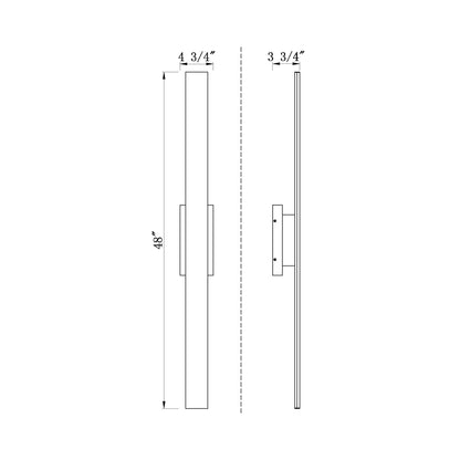 Stylet Outdoor LED Wall Light - line drawing.