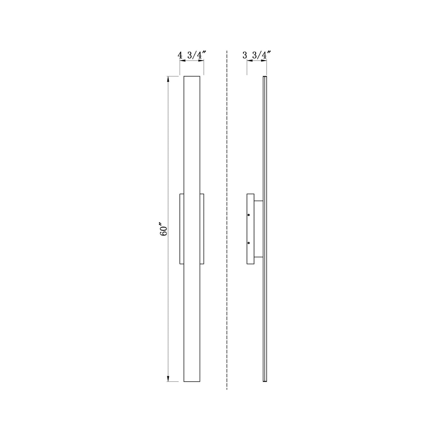 Stylet Outdoor LED Wall Light - line drawing.