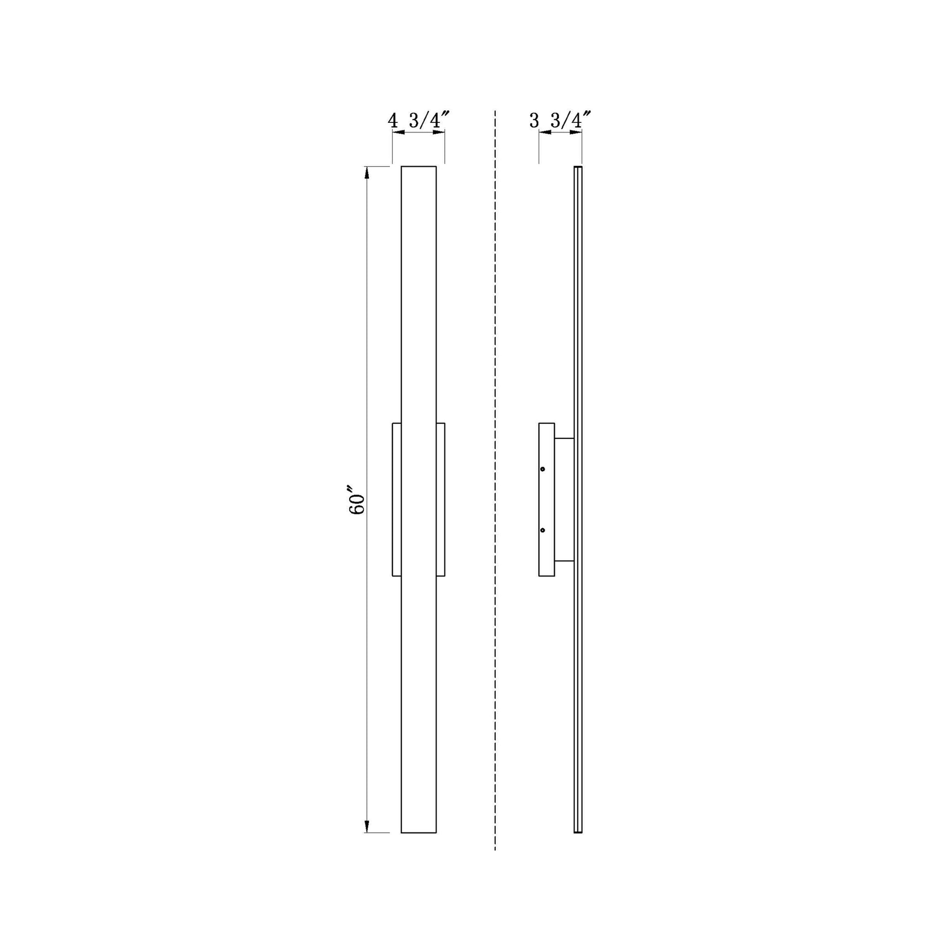 Stylet Outdoor LED Wall Light - line drawing.