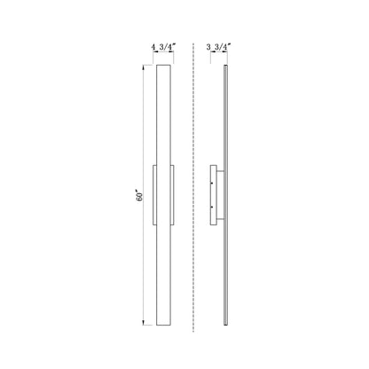 Stylet Outdoor LED Wall Light - line drawing.