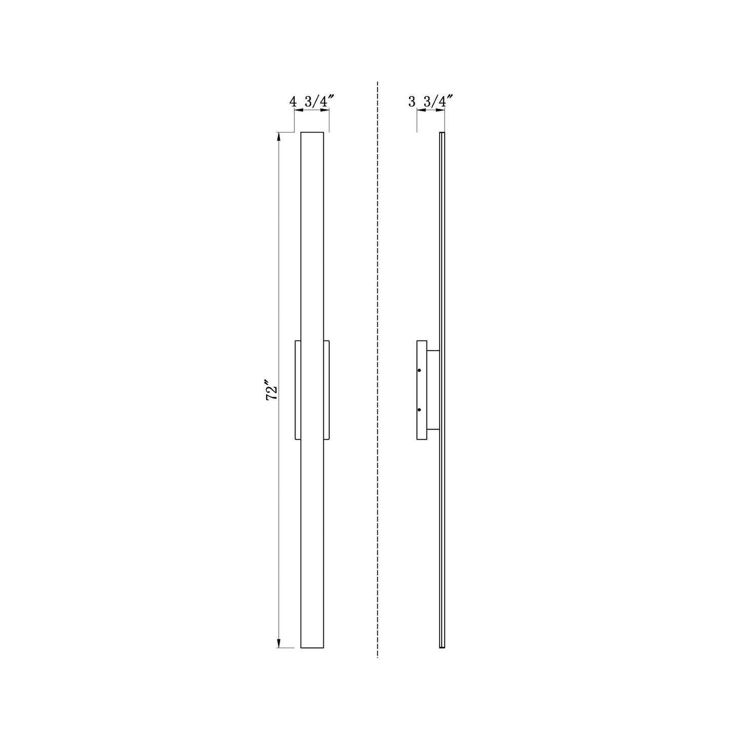 Stylet Outdoor LED Wall Light - line drawing.