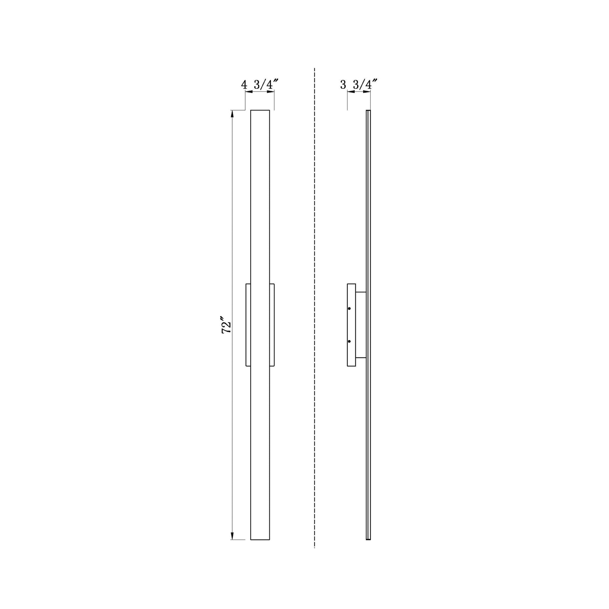 Stylet Outdoor LED Wall Light - line drawing.