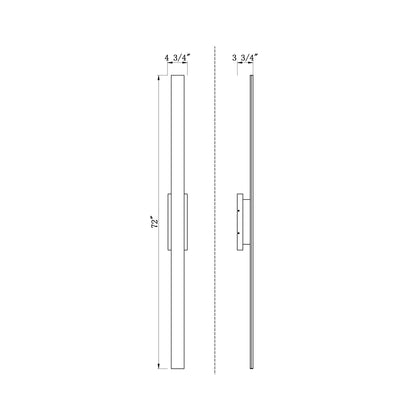 Stylet Outdoor LED Wall Light - line drawing.