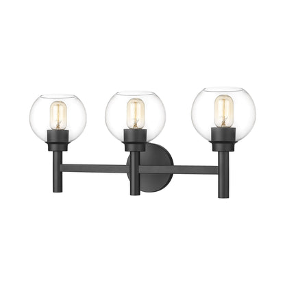 Sutton Bath Vanity Light in Matte Black (3-Light).