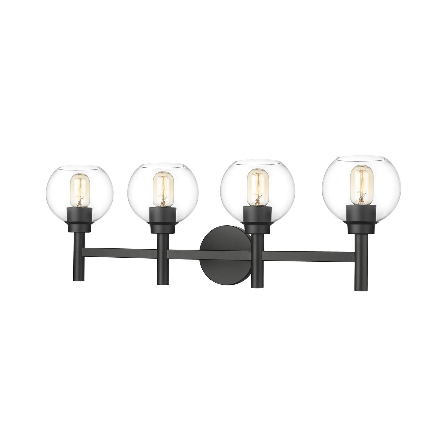 Sutton Bath Vanity Light in Matte Black (4-Light).