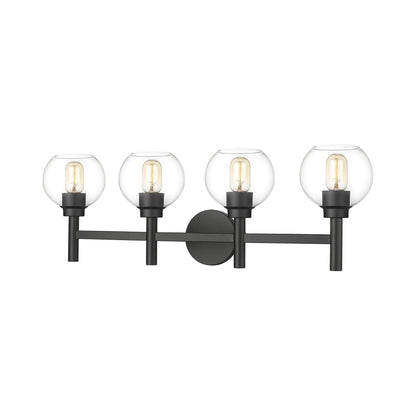 Sutton Bath Vanity Light in Matte Black (4-Light).