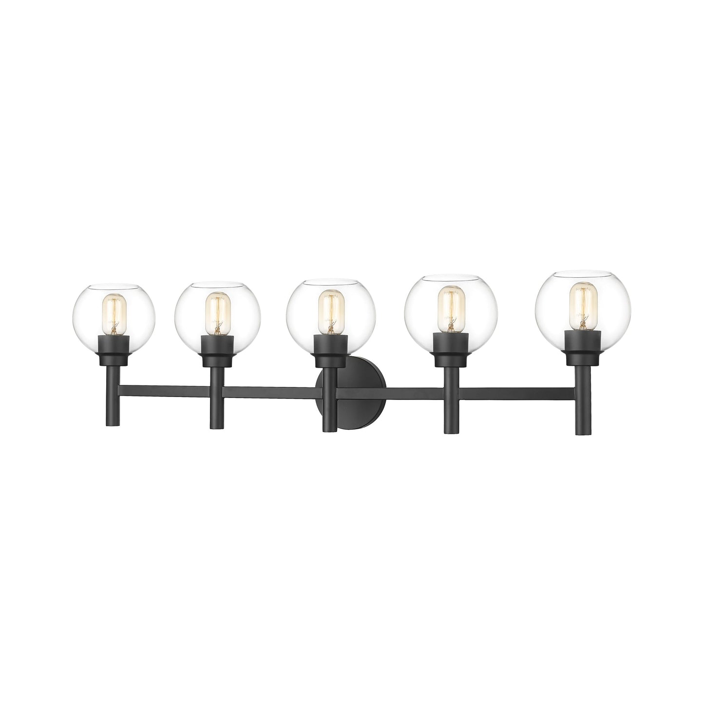 Sutton Bath Vanity Light in Matte Black (5-Light).