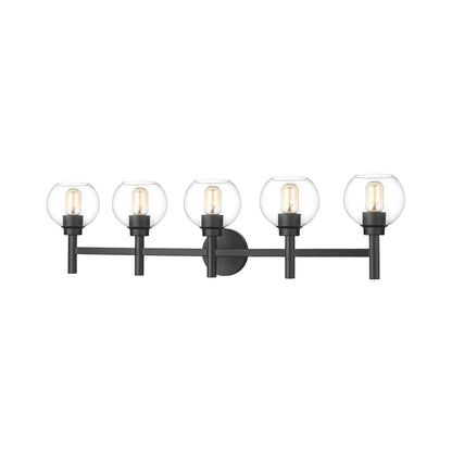 Sutton Bath Vanity Light in Matte Black (5-Light).