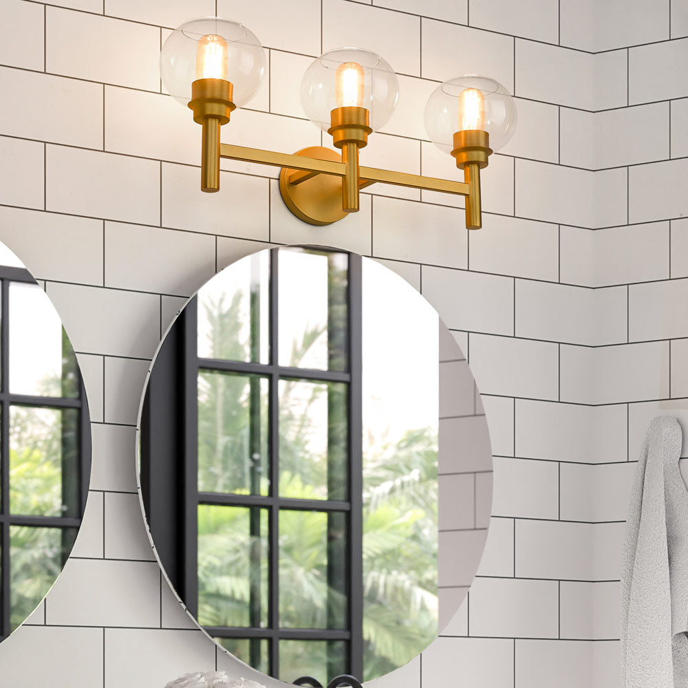 Sutton Bath Vanity Light in bathroom.