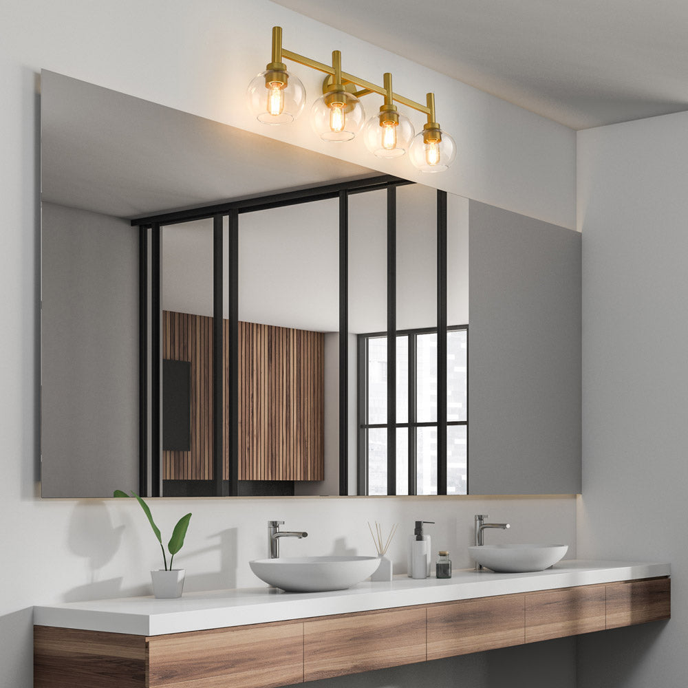 Sutton Bath Vanity Light in bathroom.