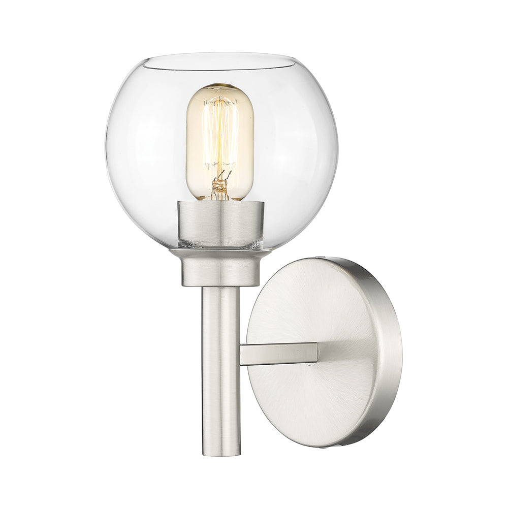 Sutton Bath Wall Light in Brushed Nickel.