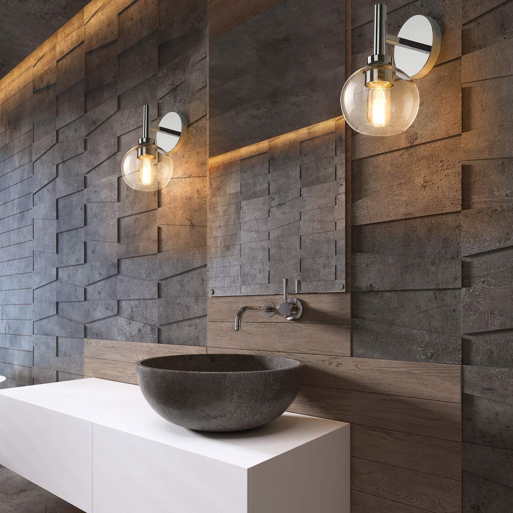 Sutton Bath Wall Light in bathroom.