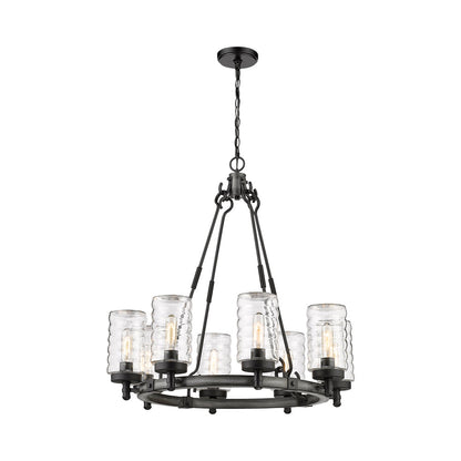 Tahoe Outdoor Chandelier in Ashen Barnboard.