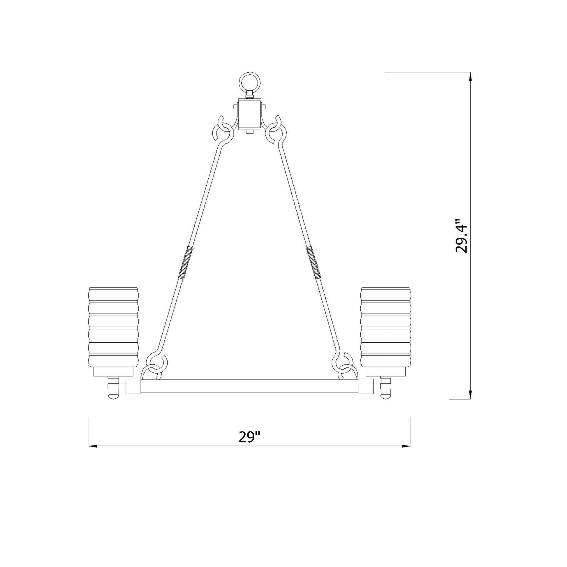 Tahoe Outdoor Chandelier - line drawing.