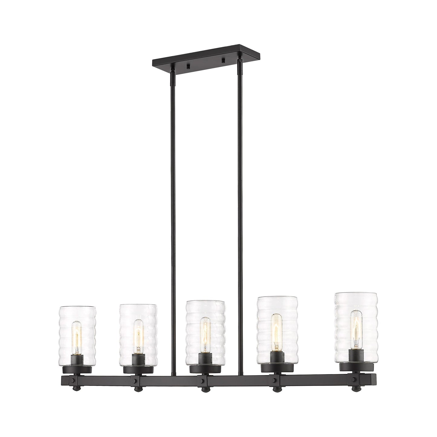 Tahoe Outdoor Linear Chandelier in Detail.