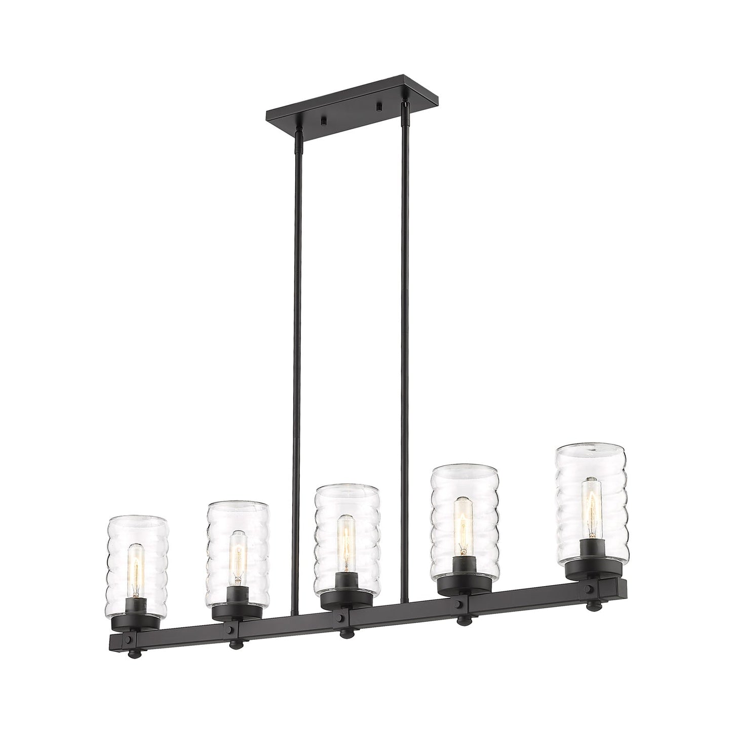 Tahoe Outdoor Linear Chandelier in Detail.