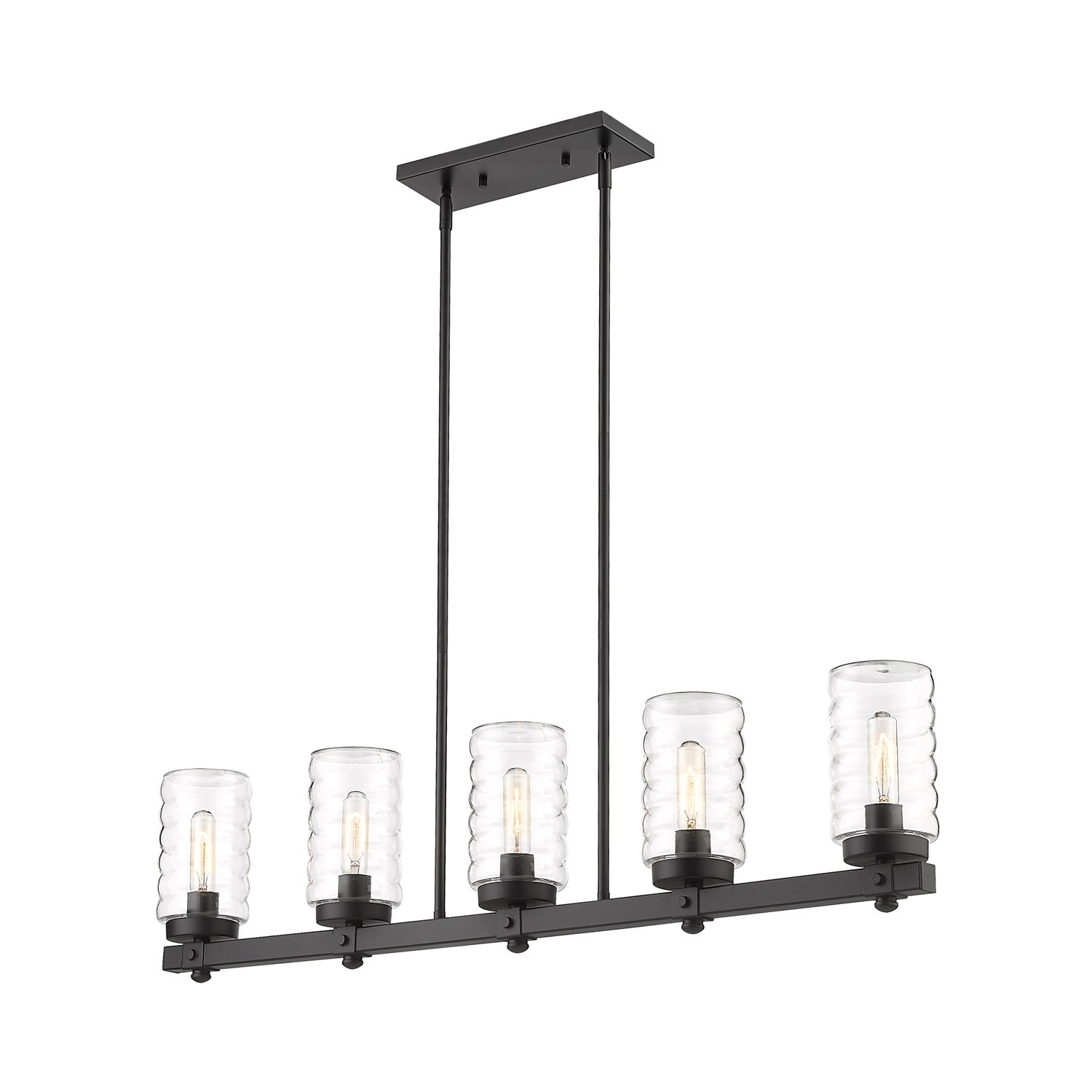Tahoe Outdoor Linear Chandelier in Detail.