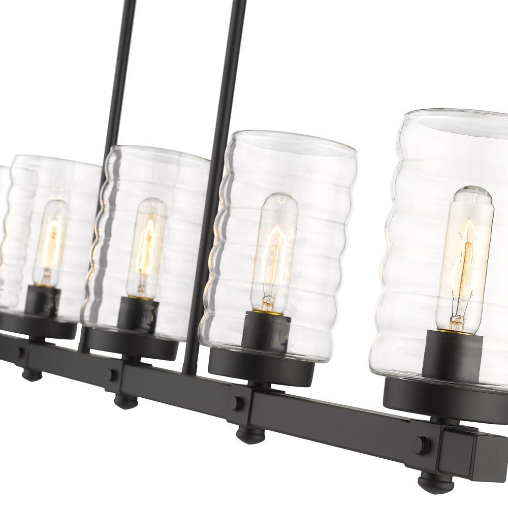 Tahoe Outdoor Linear Chandelier in Detail.