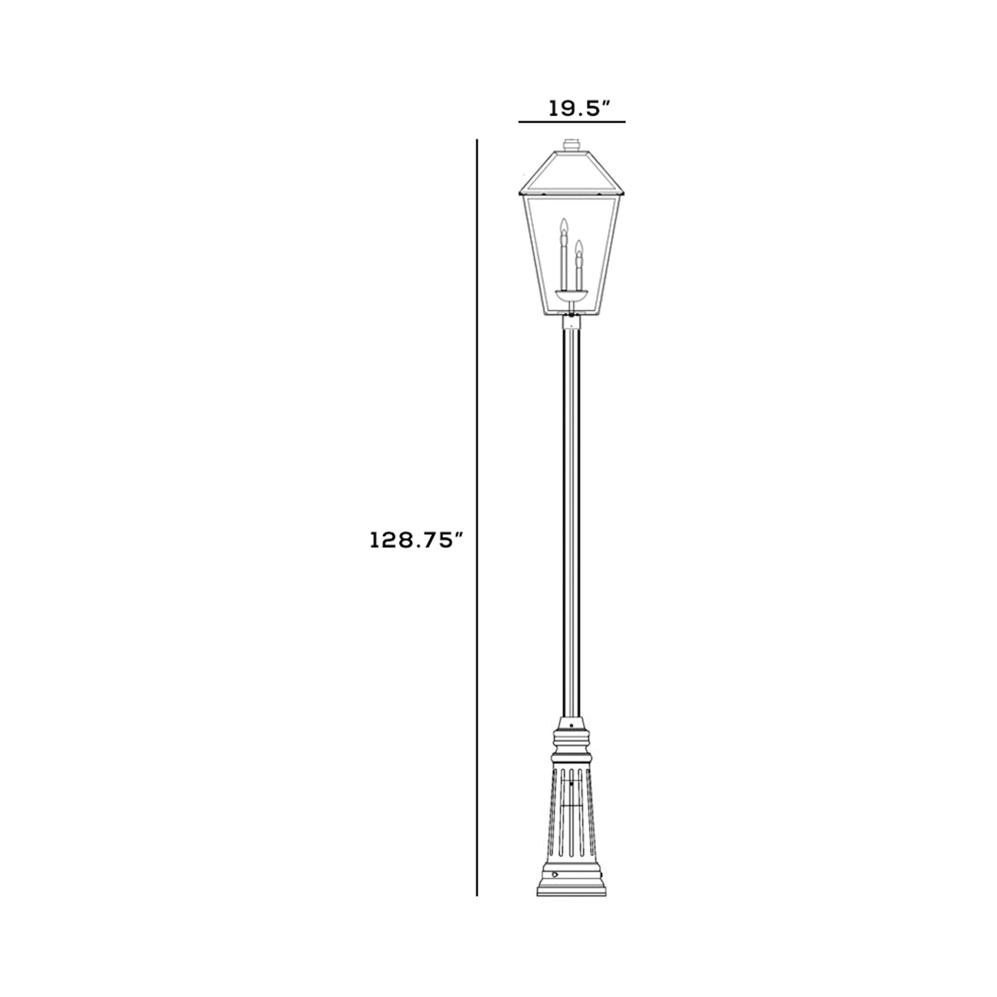 Talbot 511P Outdoor Post Light - line drawing.