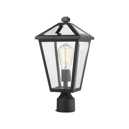 Talbot Outdoor Round Post Light in Black (16.5-Inch).