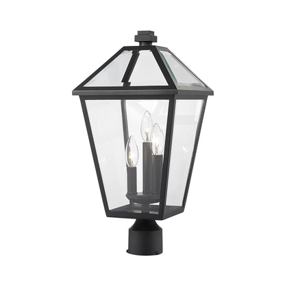 Talbot Outdoor Round Post Light in Black (20-Inch).
